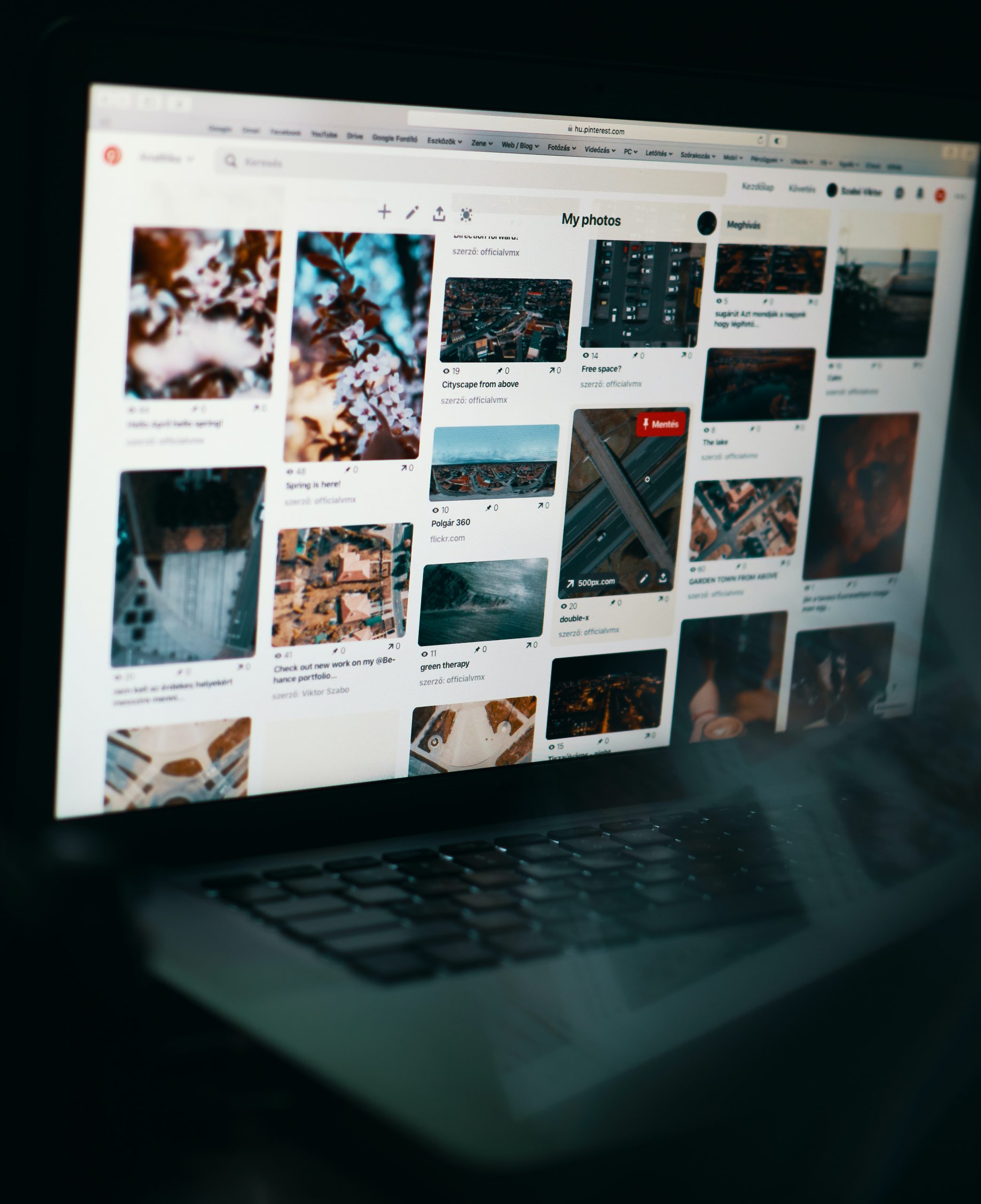 my photos on a laptop