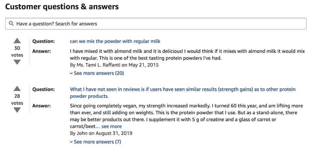 Amazon customer questions