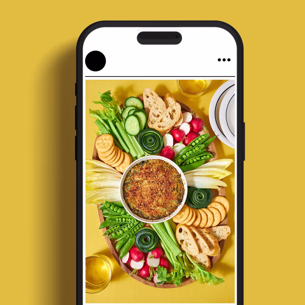 vegetables and dip cell phone